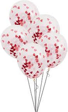 Load image into Gallery viewer, Clear Latex Balloons with Heart-Shaped Confetti 16&quot;, 5ct
