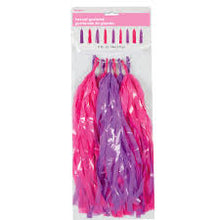 Load image into Gallery viewer, 9ft Plastic Purple &amp; Pink Tassel Garland
