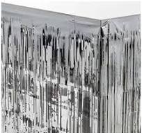 Load image into Gallery viewer, Silver Foil Skirting With Fringes - 300x80cm
