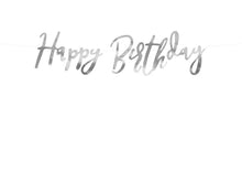 Load image into Gallery viewer, Happy Birthday Banner, Silver, 16.5x62cm

