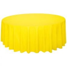 Load image into Gallery viewer, Bright Yellow Solid Round Plastic Table Cover, 84&quot;
