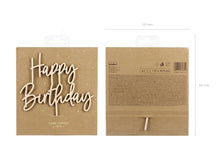 Load image into Gallery viewer, Wooden Cake Topper Happy Birthday - 16.5cm
