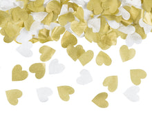 Load image into Gallery viewer, Confetti Shaker White &amp; Gold Hearts - 35cm
