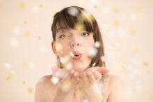 Load image into Gallery viewer, Confetti Shaker White &amp; Gold Hearts - 35cm
