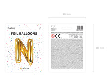 Load image into Gallery viewer, Gold Foil balloon Letter ''N''
