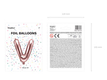 Load image into Gallery viewer, Rose Gold Foil balloon Letter ''V'
