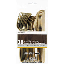 Load image into Gallery viewer, Gold Solid Assorted Plastic Silverware, 18ct
