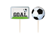 Load image into Gallery viewer, Football Cupcake Toppers 6 CT
