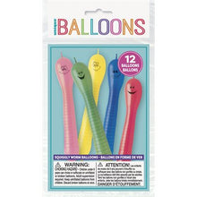 Load image into Gallery viewer, Squiggly Worm Balloons, 12ct
