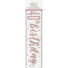 Load image into Gallery viewer, Glitz Rose Gold 40th Birthday Banner

