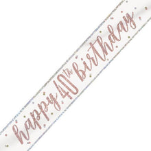 Load image into Gallery viewer, Glitz Rose Gold 40th Birthday Banner
