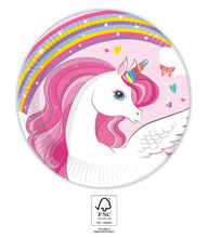 Load image into Gallery viewer, Unicorn Rainbow 20cm FSC Paper Plates - 8ct
