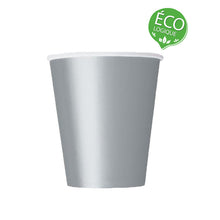 Load image into Gallery viewer, Silver Solid 9oz FSC Paper Cups, 14ct
