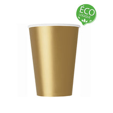 Load image into Gallery viewer, Matte Gold Solid 9oz FSC Paper Cups, 14ct
