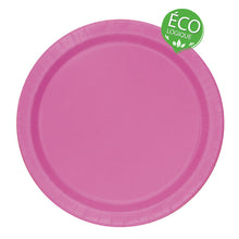 Load image into Gallery viewer, Hot Pink Solid Round FSC 9&quot; Dinner Plates, 16ct

