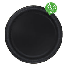 Load image into Gallery viewer, Black Solid Round 9&quot;FSC Dinner Plates, 16ct
