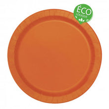 Load image into Gallery viewer, Pumpkin Orange Solid Round 9&quot; FSC Dinner Plates, 16ct
