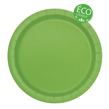 Load image into Gallery viewer, Lime Green Solid Round 9&quot; FSC Dinner Plates, 16ct
