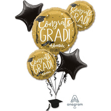Load image into Gallery viewer, The Adventure Begins Congrats Grad Gold Round Foil Balloon, 28&quot;
