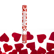 Load image into Gallery viewer, Heart Shaped Foil Confetti Cannon, Red, 40cm
