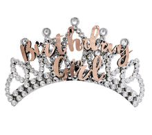 Load image into Gallery viewer, Birthday Girl&quot; Silver &amp; Rose Gold Tiara
