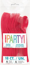 Load image into Gallery viewer, Ruby Red Solid Assorted Plastic Cutlery, 18ct
