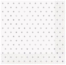 Load image into Gallery viewer, Elegant Dots Luncheon Napkins Silver - 16pcs

