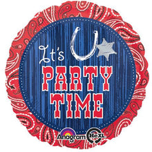 Load image into Gallery viewer, Its Party Time Western Foil Balloon - 18&quot;
