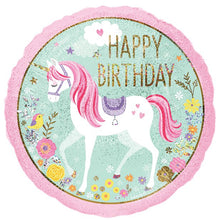 Load image into Gallery viewer, Magical Unicorn 'Happy Birthday' Balloon - 18" Foil
