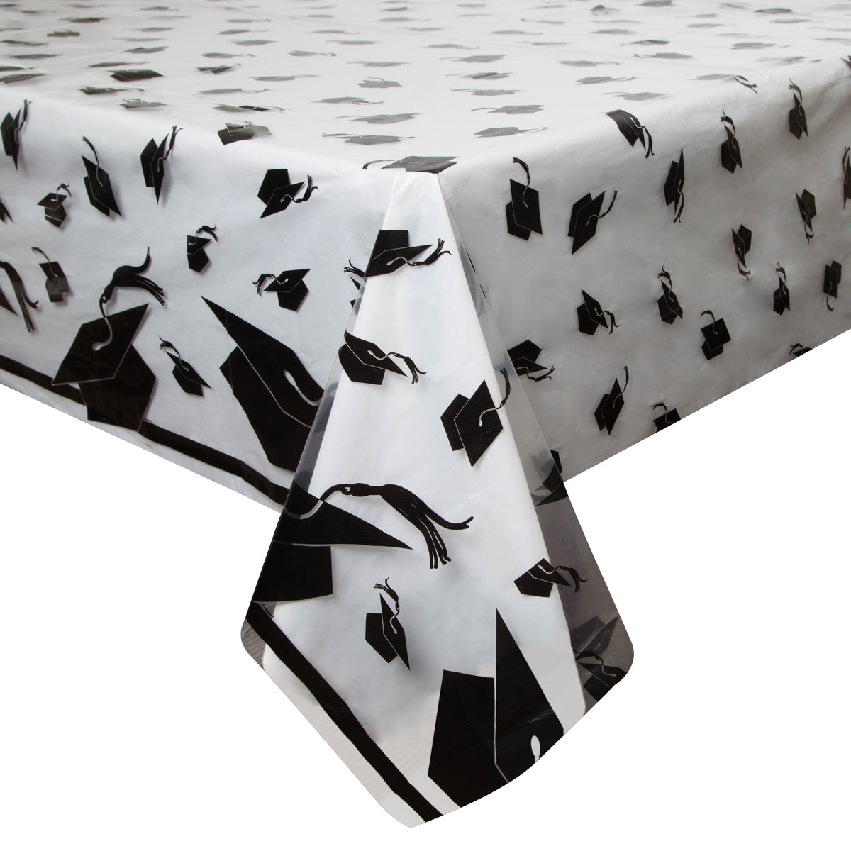 Clear Graduation Cap Plastic Tablecover (1.37m x 2.74m) – PartyTime Malta