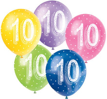Load image into Gallery viewer, Number 10 12&quot; Latex Balloons, 5ct
