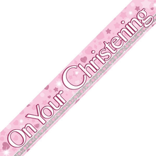 Load image into Gallery viewer, On Your Christening 9ft Holographic Banner
