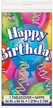 Load image into Gallery viewer, Brilliant Balloons Birthday Rectangular Plastic Table Cover, 54"x84"
