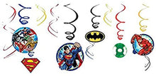 Load image into Gallery viewer, Justice League Swirl Decorations
