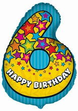 Load image into Gallery viewer, Unique Number Happy Birthday Foil Party Balloon, Ages 0 - 9
