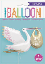 Load image into Gallery viewer, Stork Its A Girl Jumbo Helium Balloon - 62&quot;
