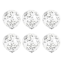 Load image into Gallery viewer, Clear Latex Balloons with Black Confetti 12 Inch – 6pk
