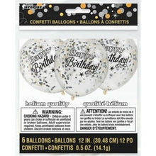 Load image into Gallery viewer, Glittering Birthday Clear Latex Balloons with Confetti 12&quot;
