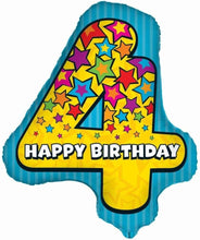 Load image into Gallery viewer, Unique Number Happy Birthday Foil Party Balloon, Ages 0 - 9
