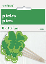 Load image into Gallery viewer, St.Patricks Day, Shamrock Picks, 8ct
