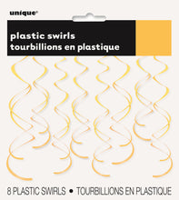Load image into Gallery viewer, Yellow Plastic Swirls 8ct

