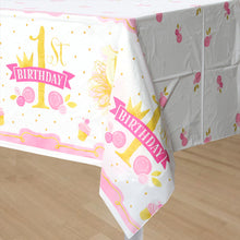 Load image into Gallery viewer, Pink And Gold 1st Birthday Tablecover
