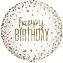 Load image into Gallery viewer, Happy Birthday Gold Confetti Foil Balloon - 18&quot;
