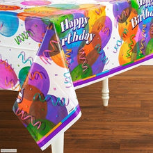 Load image into Gallery viewer, Brilliant Balloons Birthday Rectangular Plastic Table Cover, 54&quot;x84&quot;
