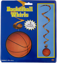 Load image into Gallery viewer, Basketball Whirls Decorations (5ct)

