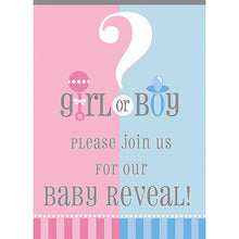 Load image into Gallery viewer, Girl or Boy Gender Reveal Invitations, 8ct
