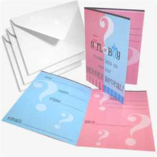 Load image into Gallery viewer, Girl or Boy Gender Reveal Invitations, 8ct
