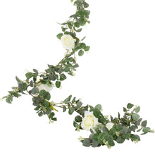 Load image into Gallery viewer, White Rose Artificial Foliage Garland, 2m
