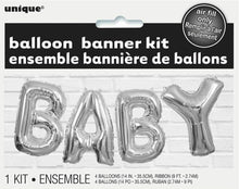 Load image into Gallery viewer, Silver Baby Foil Letter Balloon Banner Kit, 14&quot;
