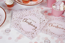 Load image into Gallery viewer, Pink On Your Christening Lunch Napkins 3 ply Foil Stamped

